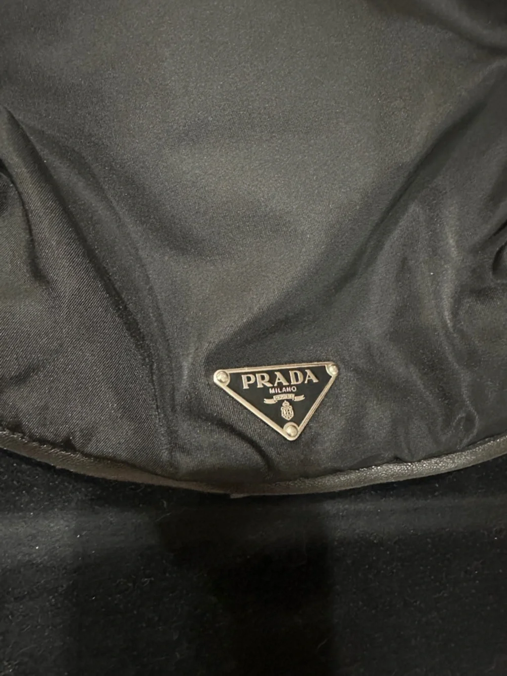 Prada Black Nylon Shoulder Hobo with Leather Trim - Picture 6 of 16